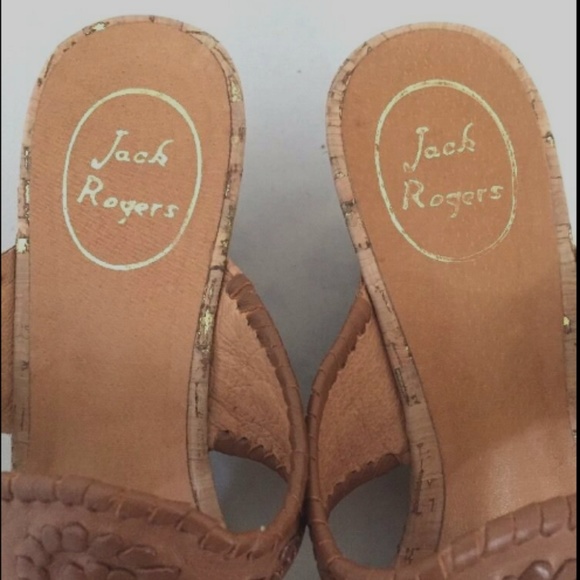 Jack Rogers Emilia Cognac Brown Wedge Size 8.5 - Picture 5 of 7